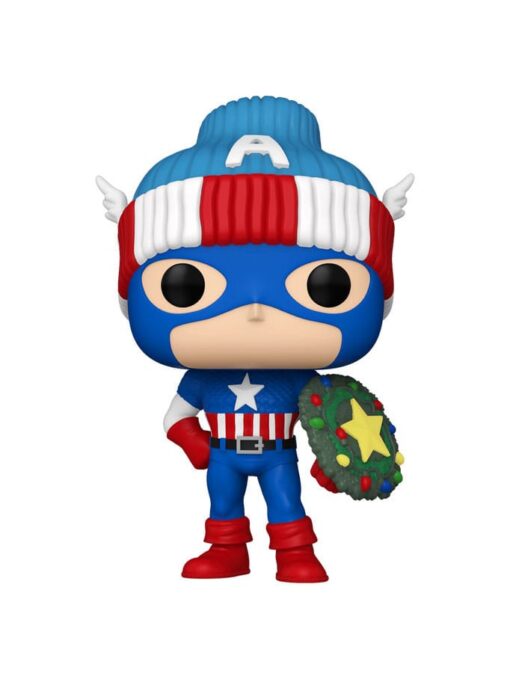 Marvel Pop! Vinile Figura Holiday Capt. America 9 Cm Funko