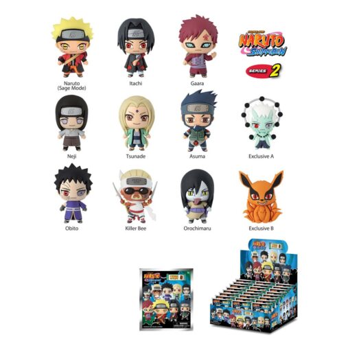 Naruto Shippuden Pvc Bag Clip Blind Serie 2 Box Display 24 Buste