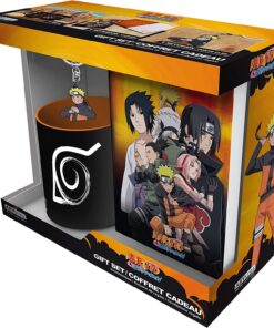 Naruto Shippuden Tazza 320ml Portachivi Naruto e Agenda Simbolo Konoha Abystyle