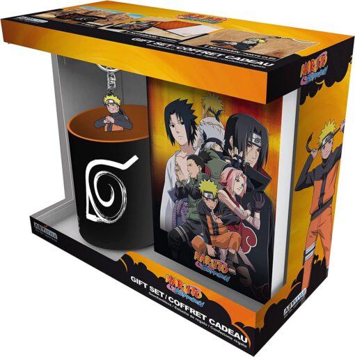 Naruto Shippuden Tazza 320ml Portachivi Naruto e Agenda Simbolo Konoha Abystyle