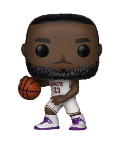 NBA Miami Lakers Pop! Basketball Figure in Vinile Lebron James in Uniforme Bianca 9 Cm