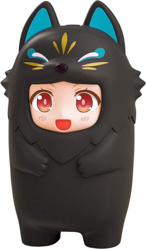 Nendoroid More Kigurumi Face Parts Case For Nendoroid Figures Black Kitsune 10 Cm Good Smile Company