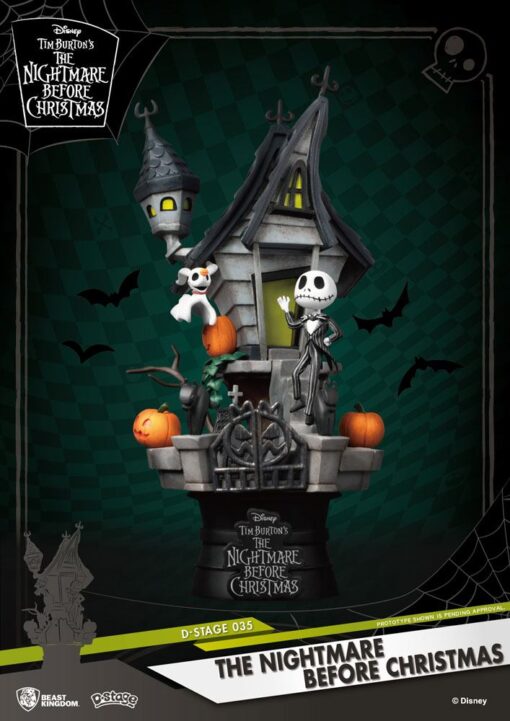 Nightmare Before Natale D-stage Pvc Diorama Jack's Haunted House 15 Cm Beast Kingdom Toys