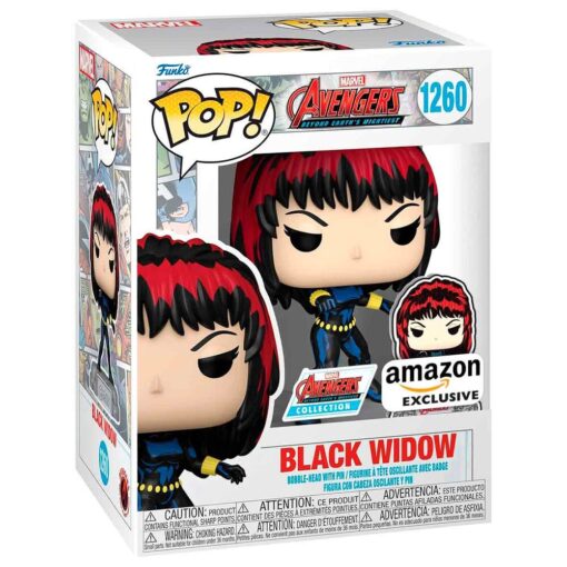 Pop Figura Marvel Avengers 60th Anniversary Comic Black Widow Con Spilla Esclusiva Funko