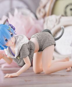 Re:zero - Starting Life In Another World Pvc Statua Rem Cat Roomwear Version Renewal Edition Taito Prize