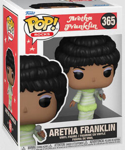 Rocks Pop! Vinile Musica Aretha Franklin con Vestito Verde 9 cm Funko