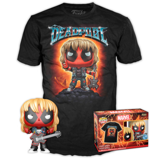 Set Figura Pop & Tee Marvel Deadpool Heavy Metal Funko Taglia L