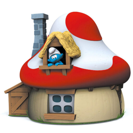 Smurfs Mushroom House Money Box Figura 15cm Plastoy