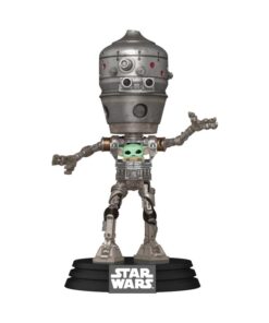 Star Wars: The Mandalorian Pop! Deluxe Vinile Bobblehead Figura Ig-12 Con Grogu 17 Cm Funko