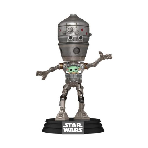 Star Wars: The Mandalorian Pop! Deluxe Vinile Bobblehead Figura Ig-12 Con Grogu 17 Cm Funko