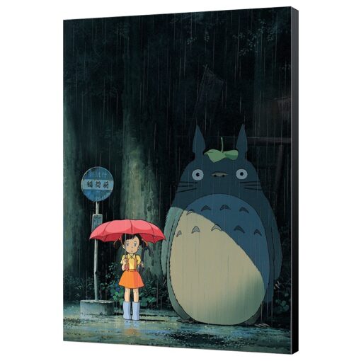 TOTORO BUS STOP 35x50 WOOD PANEL POSTER STUDIO GHIBLI