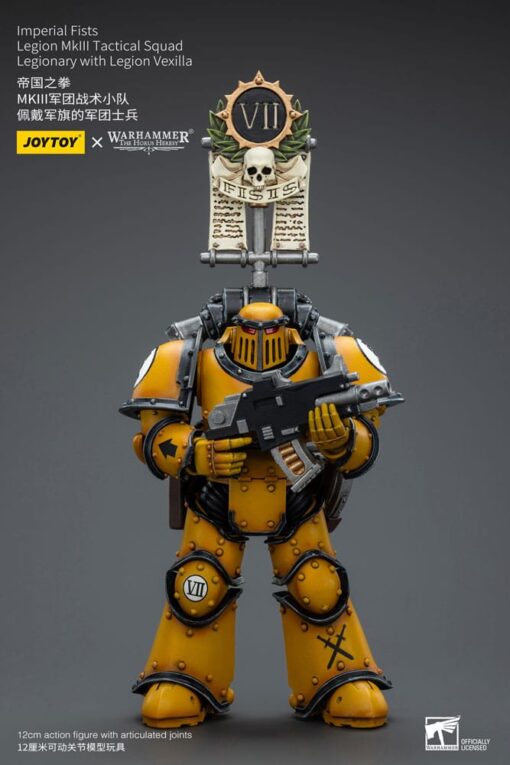 Warhammer The Horus Heresy Action Figura 1/18 Imperial Fists Legion Mkiii Tactical Squad Legionary Con Legion Vexilla 12 Cm Joy