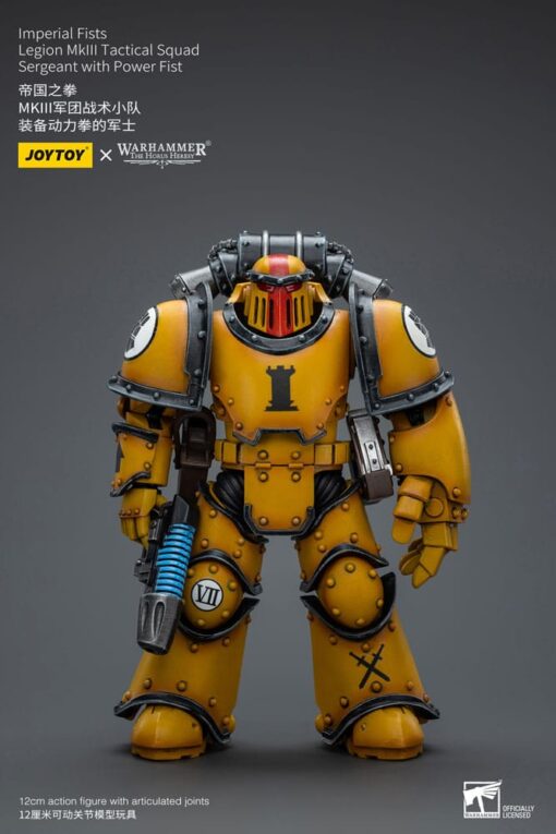 Warhammer The Horus Heresy Action Figura 1/18 Imperial Fists Legion Mkiii Tactical Squad Sergeant Con Power Fist 12 Cm Joy Toy