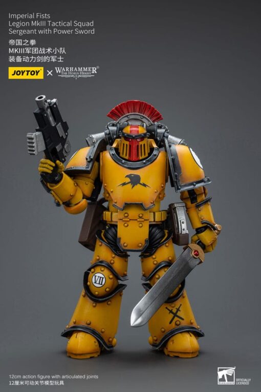 Warhammer The Horus Heresy Action Figura 1/18 Imperial Fists Legion Mkiii Tactical Squad Sergeant Con Power Sword 12 Cm Joy Toy