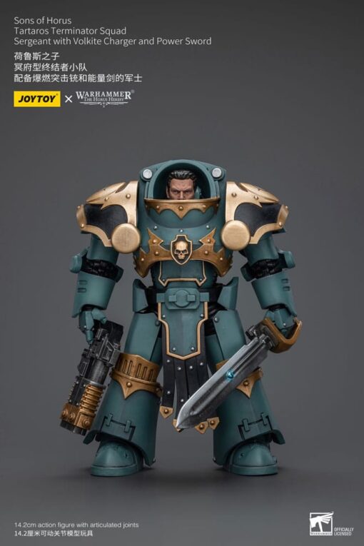 Warhammer The Horus Heresy Action Figura 1/18 Tartaros Terminator Squad Sergeant Con Volkite Charger E Power Sword 12 Cm Joy