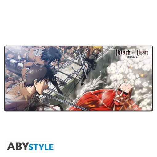 Attack On Titan - Tappetino Per Mouse Xxl - Eren Vs Colossal Titan