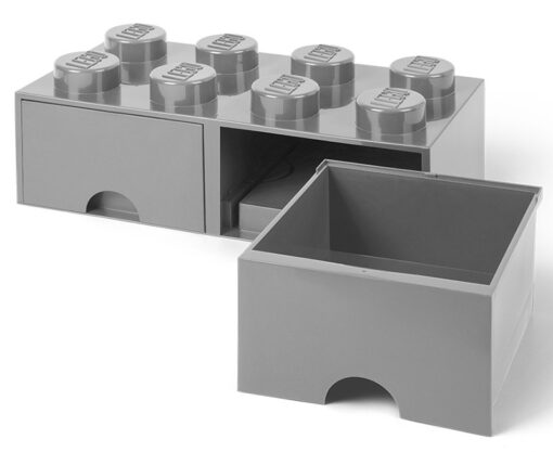 CONTENITORE LEGO BRICK 8 CASSETTO GRIGIO GADGET