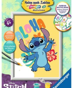 Disney Paint By Numbers Painting Set Aloha Stitch 18 X 24 Cm *German Edition* Ravensburger