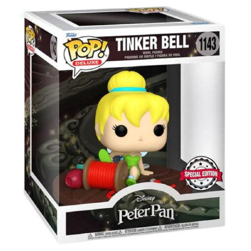 Disney Peter Pan Pop! Deluxe Tinker Bell On Spool Esclusiva Funko Scatola rovinata