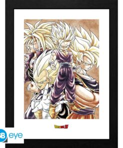 DRAGON BALL - Framed print "Super Saiyans" (30x40)