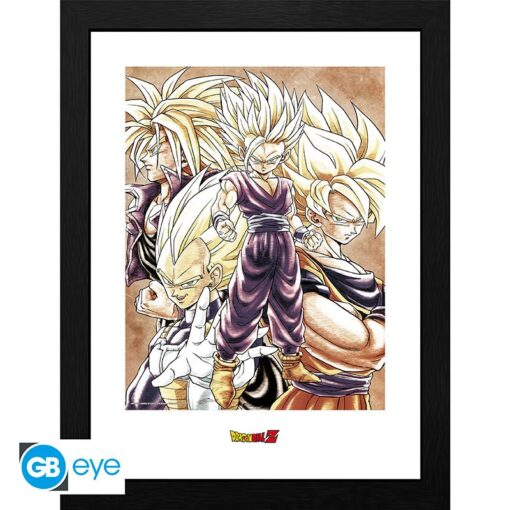 DRAGON BALL - Framed print "Super Saiyans" (30x40)