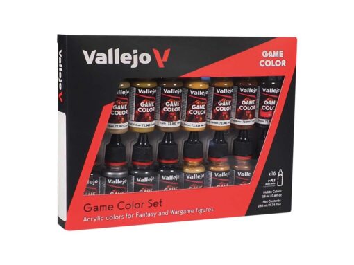 Game Color Set 72189 Leather & Metal 16 Colori Modellismo Vallejo