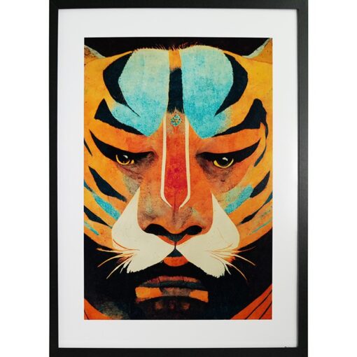 GBEYE - Framed print "Strong tiger by Treechild" (50x70cm)