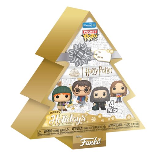 Harry Potter Holiday 2024 Pocket Pop! Vinile Portachiavis 4-pack Tree Holiday Box 4 Cm Funko