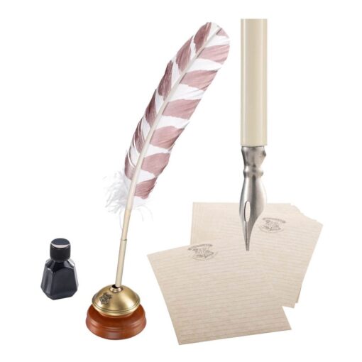 Harry Potter Replica Hogwarts Writing Quill Con Hogwarts Headed Paper 31 Cm Noble Collection