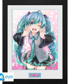 HATSUNE MIKU - Framed print "Wink" (30x40)