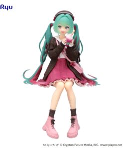 Hatsune Miku Noodle Stopper Pvc Statua Autumn Date Pink Color Ver. 14 Cm Furyu