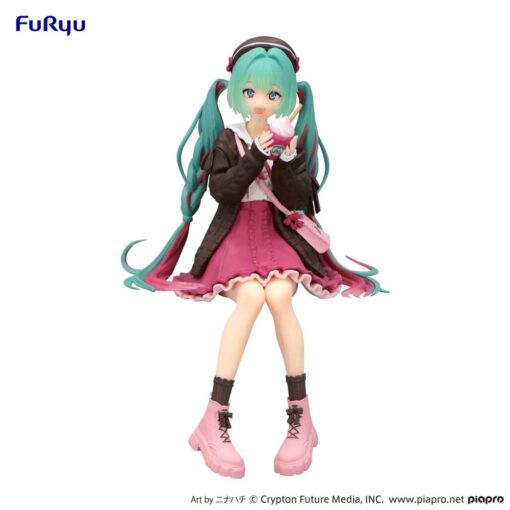 Hatsune Miku Noodle Stopper Pvc Statua Autumn Date Pink Color Ver. 14 Cm Furyu