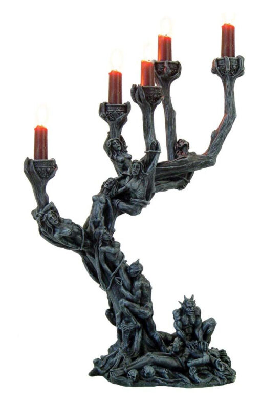 HELLS DEMONS CANDLE HOLDER 45CM PORTACANDELA NEMESIS NOW