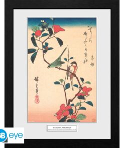 Hiroshige - Framed Print "japanese White-eye E Ti" (12x16)