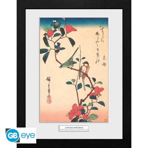 Hiroshige - Framed Print "japanese White-eye E Ti" (12x16)