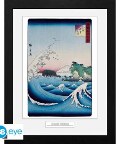 HIROSHIGE - Framed Print "The Seven Ri Beach" (12x16)