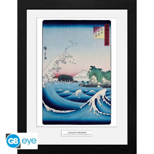 HIROSHIGE - Framed Print "The Seven Ri Beach" (12x16)