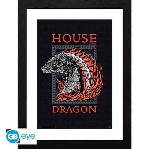 HOUSE OF THE DRAGON - Framed print "Red Dragon" (30x40)