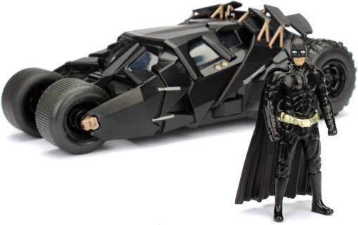 JADA TOYS Batman Batmobile Il Cavaliere Oscuro con Personaggio Die Cast 1:24