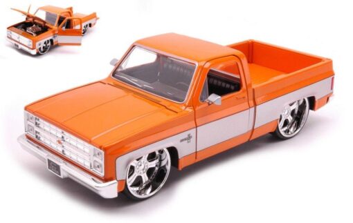 JADA TOYS JADA33612 CHEVROLET C-10 PICK UP 1985 ORANGE/GREY 1:24 Modellino