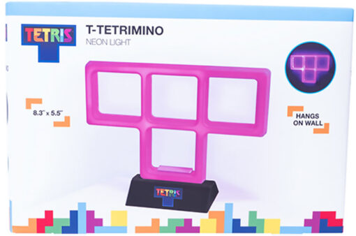 LAMPADA NEON TETRIS PURPLE TETRIMINO T VIDEOGAMES - LAMPADE