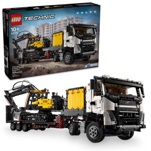 LEGO TECHNIC 42175 -  Autocarro Volvo FMX ed Escavatore elettrico EC230