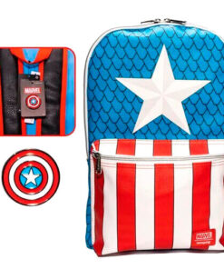 Loungefly Marvel Captain America Zaino Con Spilla 45cm Loungefly