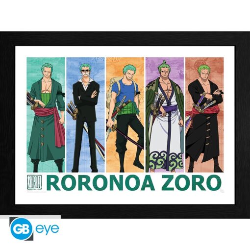 ONE PIECE - Framed print "Pirate Hunter Zoro" (30x40)