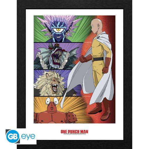 ONE PUNCH MAN - Framed print "Ranking of villains" (30x40)