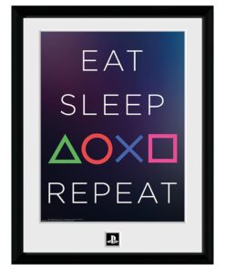 PLAYSTATION - Framed print "Eat Sleep Repeat" (30x40)