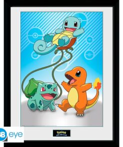 POKEMON - Framed print "Kanto Starters" (30x40)