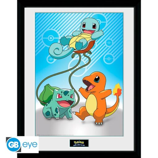 POKEMON - Framed print "Kanto Starters" (30x40)