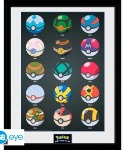 POKEMON - Framed print "Pokeballs" (30x40)