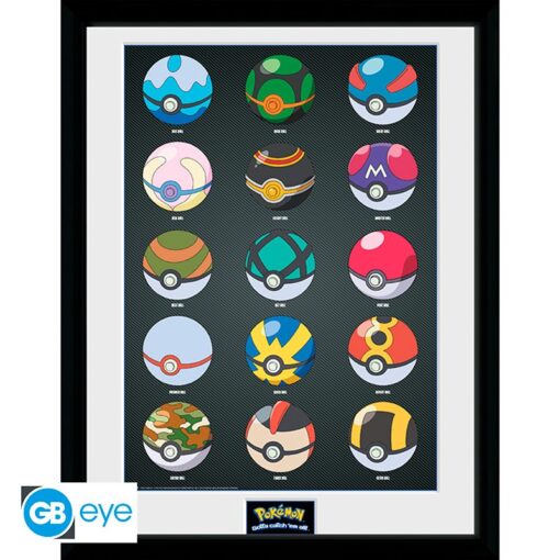 POKEMON - Framed print "Pokeballs" (30x40)